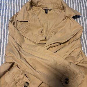 Tan Women's Cropped Trench Coat